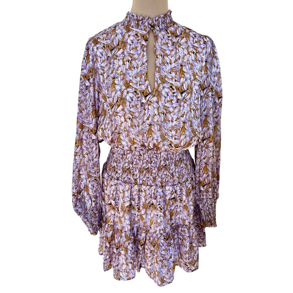Anthropologie x Franco Addie Smocked Floral Metallic Dress L
